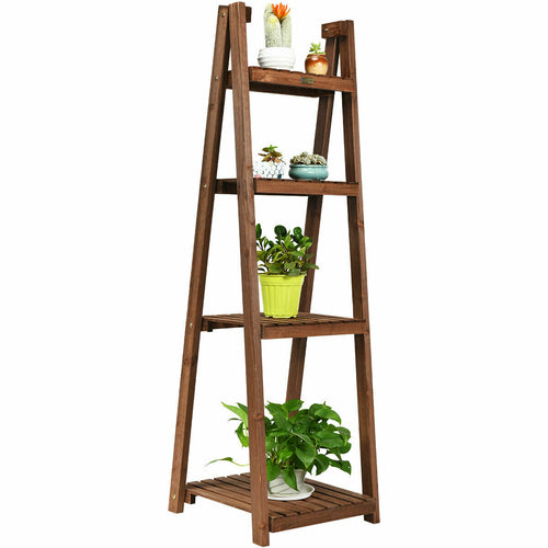 Suporte para Plantas 4 Andares em Madeira - Dobrável