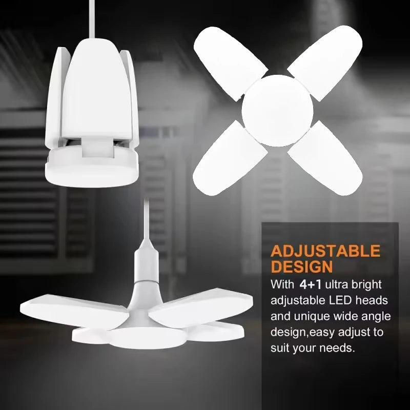 E27 Fan Shape Foldable LED Bulb AC 85-265V/220V  Home Living Room Led Light Bulb Lampada For Warehouse Garage Ceiling  Light