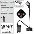 Portable outdoor electric shower unit camping shower kit Long battery life Suitable for construction, camping and household use