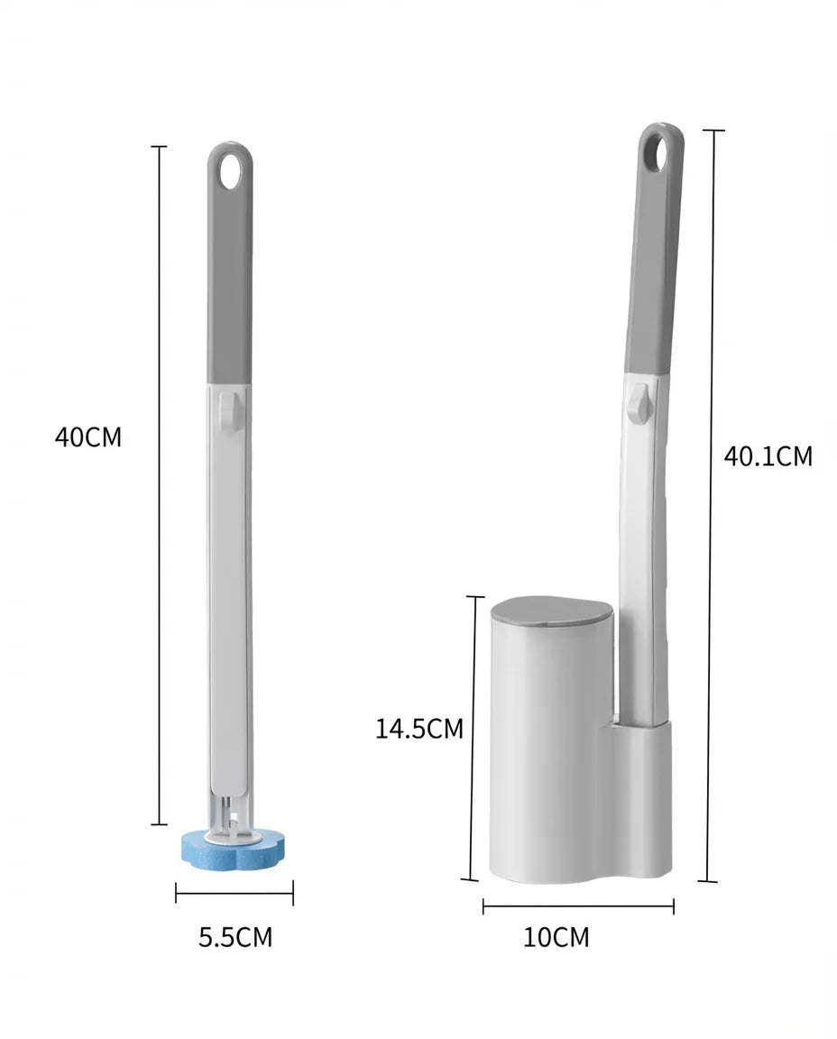 Disposable Toilet Brush with Holder Set - Hygienic Toilet Cleaning Kit with Replaceable Heads, Deep Cleaning Bathroom Tool