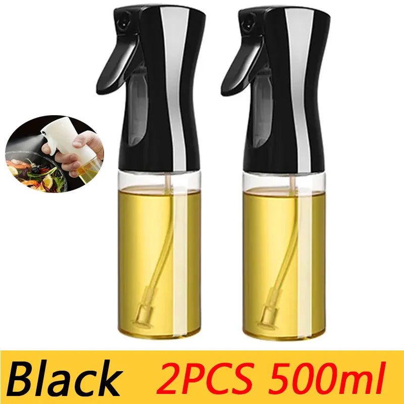 200/300/500mlOil Spray Plastic Household Kitchen Oil Spray Bottle Or Oil Brush Nebulizing Mist Filling Cooking Dual Use BBQ