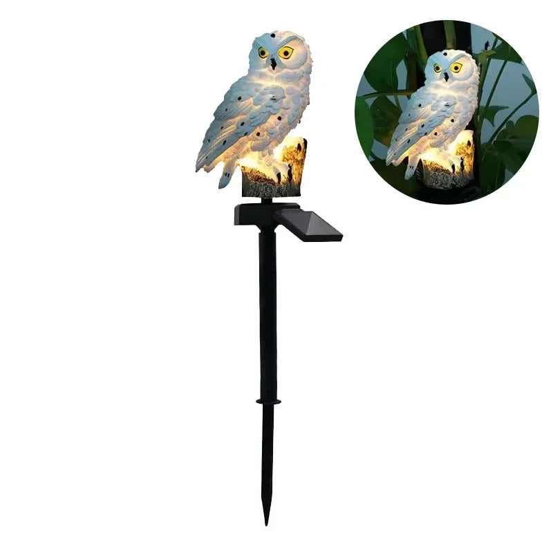 Solar Owl Statue Garden Light LED Waterproof Powered Outdoor Decoration for Garden Patio, Animal Owl Shape Solar Led Light