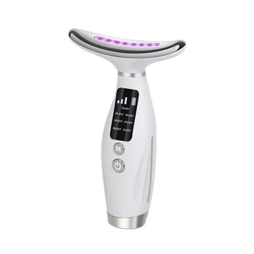 7 Colors LED Photon Neck Beauty Device, Electric Neck Massager for Skin Lifting Tightening Neck Care Tool for Double Chin Improvement