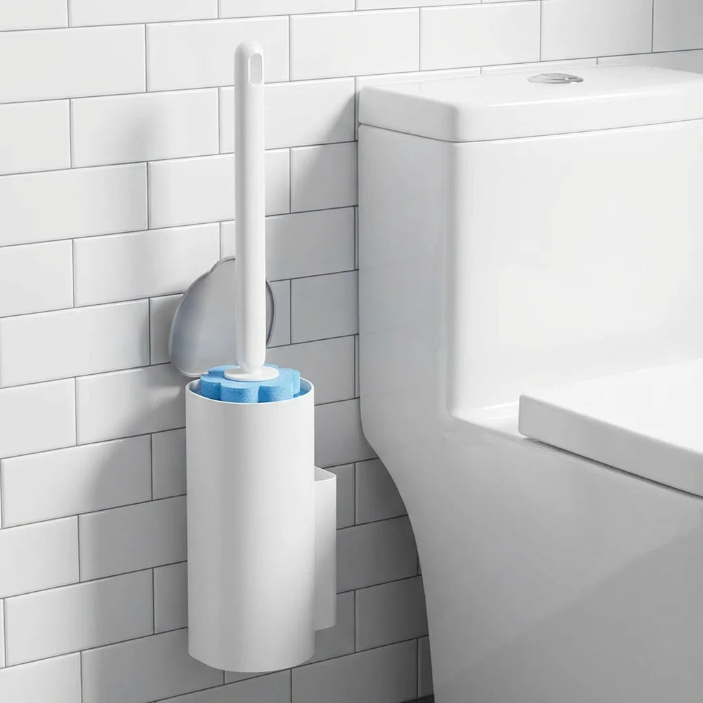 Disposable Toilet Brush with Holder Set - Hygienic Toilet Cleaning Kit with Replaceable Heads, Deep Cleaning Bathroom Tool