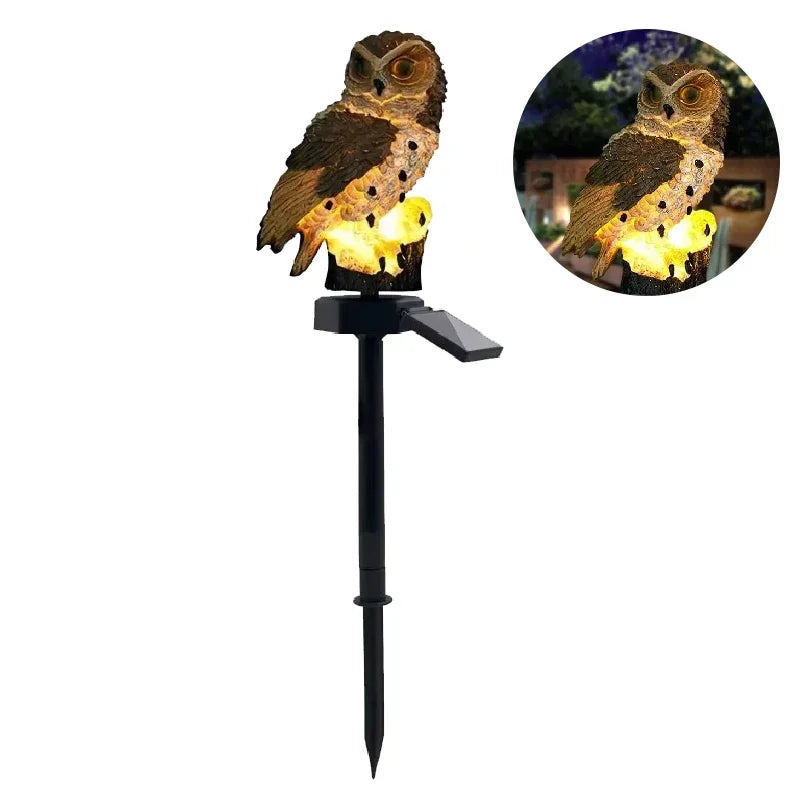 Solar Owl Statue Garden Light LED Waterproof Powered Outdoor Decoration for Garden Patio, Animal Owl Shape Solar Led Light