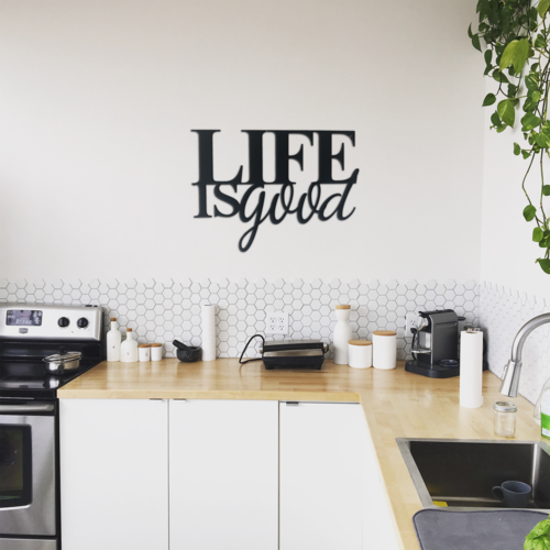 Quadro Decorativo "Life is Good" em Metal