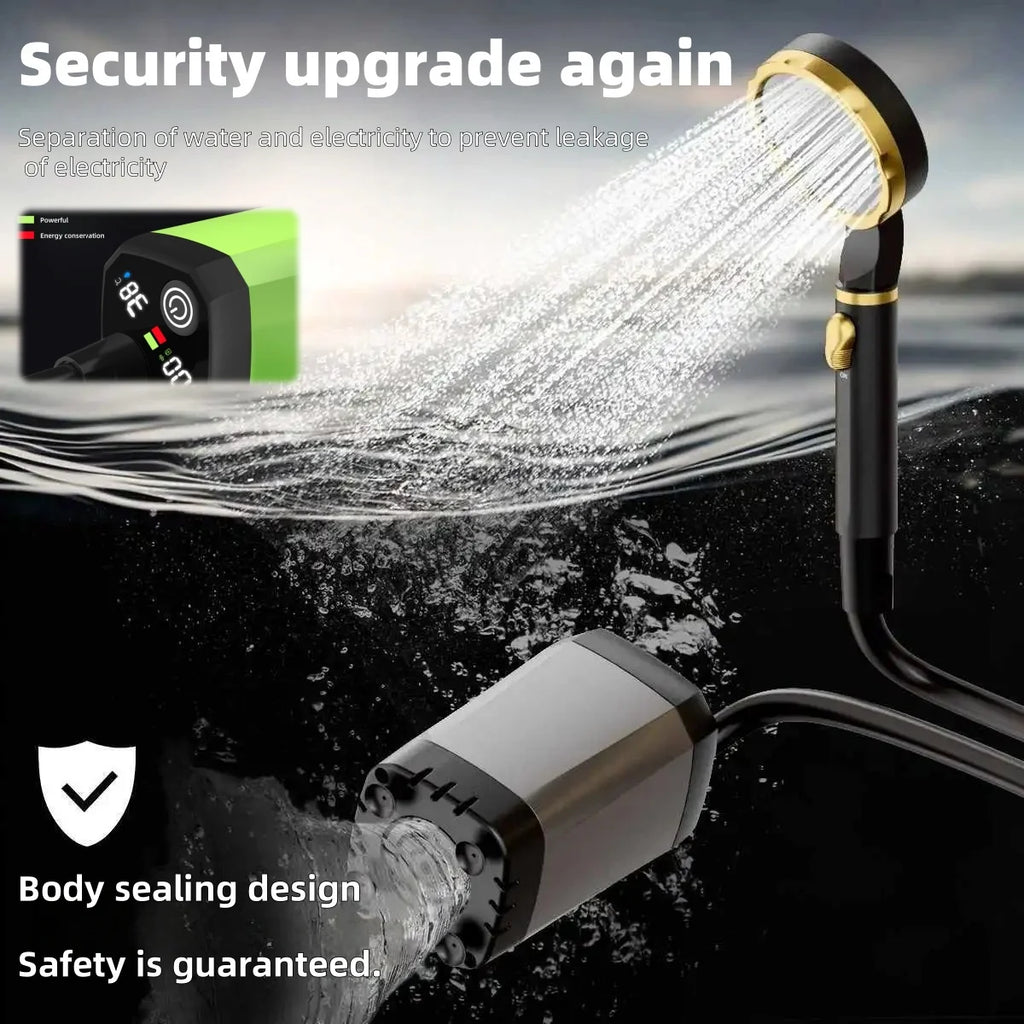 Portable outdoor electric shower unit camping shower kit Long battery life Suitable for construction, camping and household use