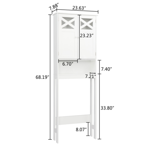 Armário para Banheiro com Porta Dupla - Branco