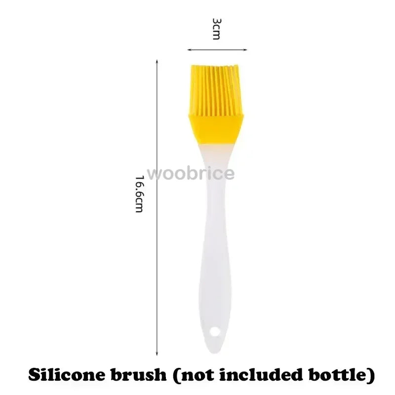 200/300/500mlOil Spray Plastic Household Kitchen Oil Spray Bottle Or Oil Brush Nebulizing Mist Filling Cooking Dual Use BBQ
