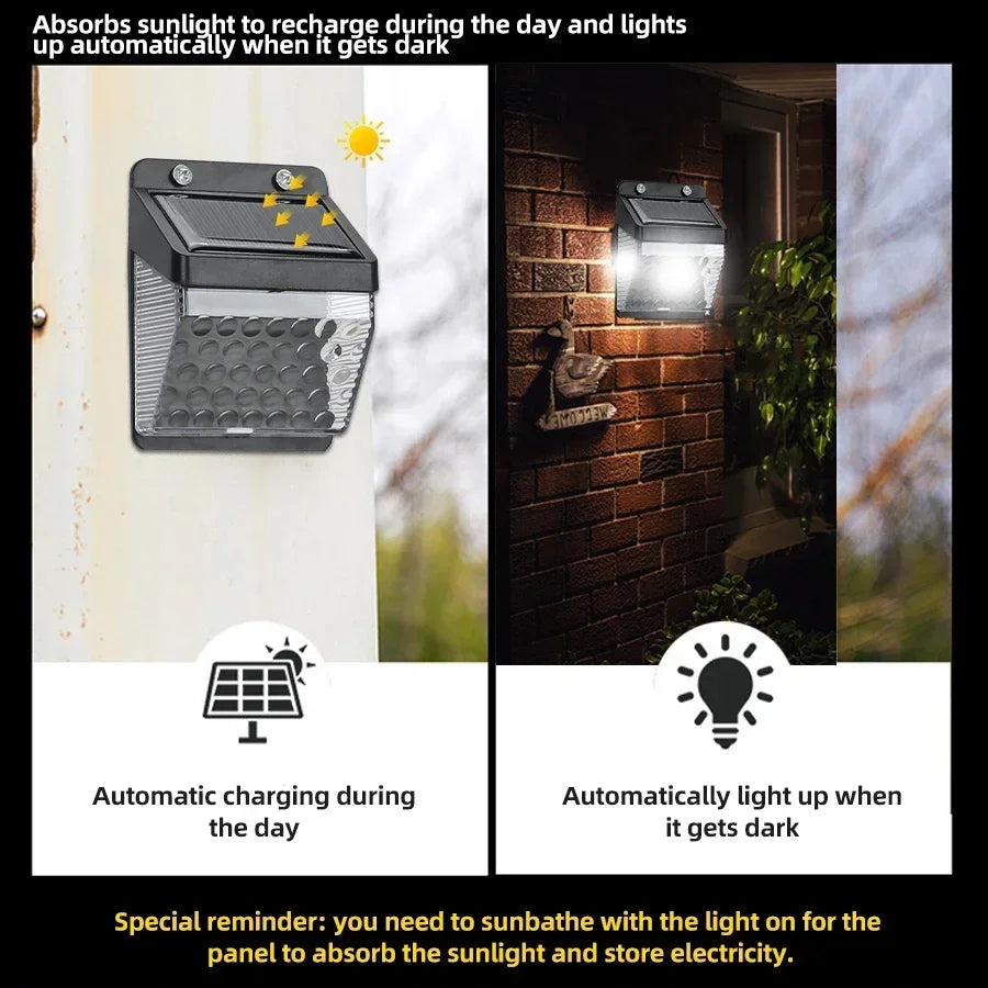 LED Solar Light PIR Motion Sensor Wall Light Outdoor Solar Lamp Waterproof Solar Powered Sunlight Street Lamp Garden Decor