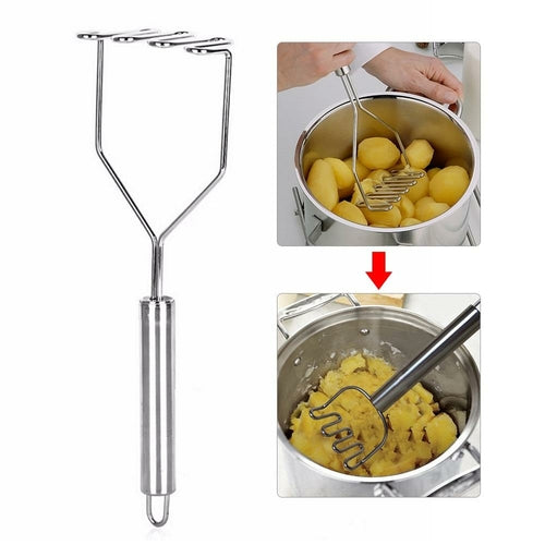 Amassador de Batatas Premium em Aço Inox — Resistente e Fácil de Limpar